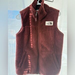 The North Face Maroon Sherpa Vest